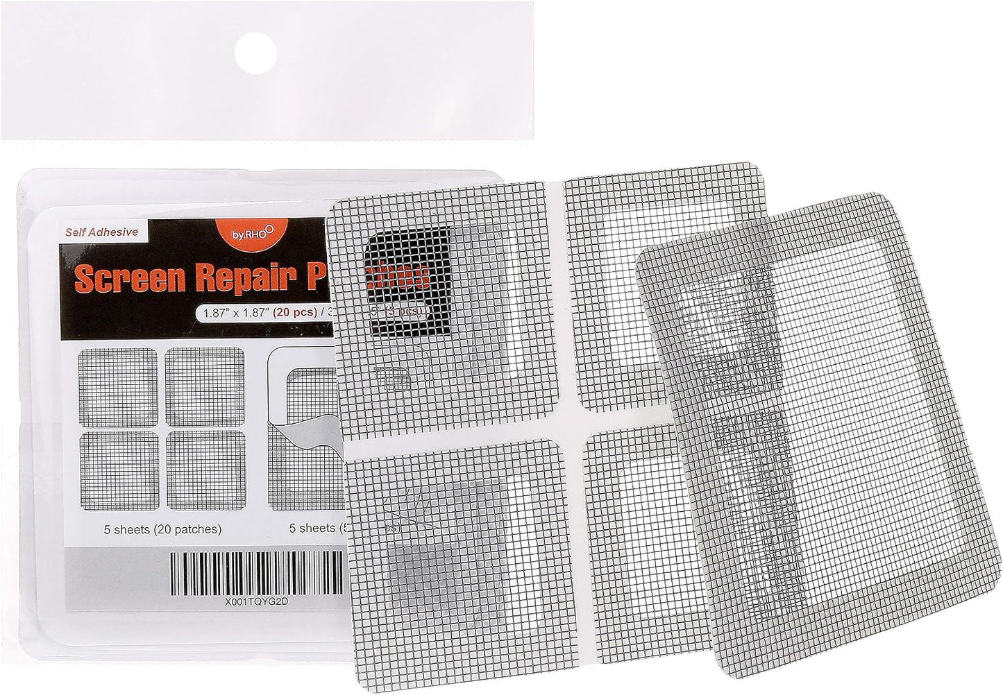 by.RHO Window and Door Screen Repair Patch kit. 25 Patches, (1⅞" x 1⅞" x 20pcs) (3½" x 3½" x 5pcs)