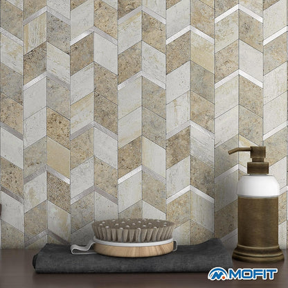 MOFIT Peel and Stick Backsplash for Kitchen,3D Wall Panel Peel and Stick Tile Self Adhesive Backsplash for Bathroom Tile Stickers Diamond (5Sheets,Blue Green Gray)