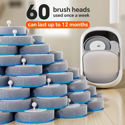Disposable Toilet Brush and Holder Set with 18 Bowl Wand Cleaners Refill Pads, Bathroom Wall Mounted Toilet Bowl Cleaners Kit.