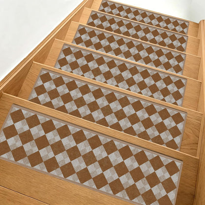 Non-Slip Carpet Stair Treads 15PCS, 8"x30" Peel and Stick Stair Runner for Wooden Steps Indoor, Washable Reusable Adhesive Backing, Pet-Friendly Safety Mats for Kids, Elders, Dogs