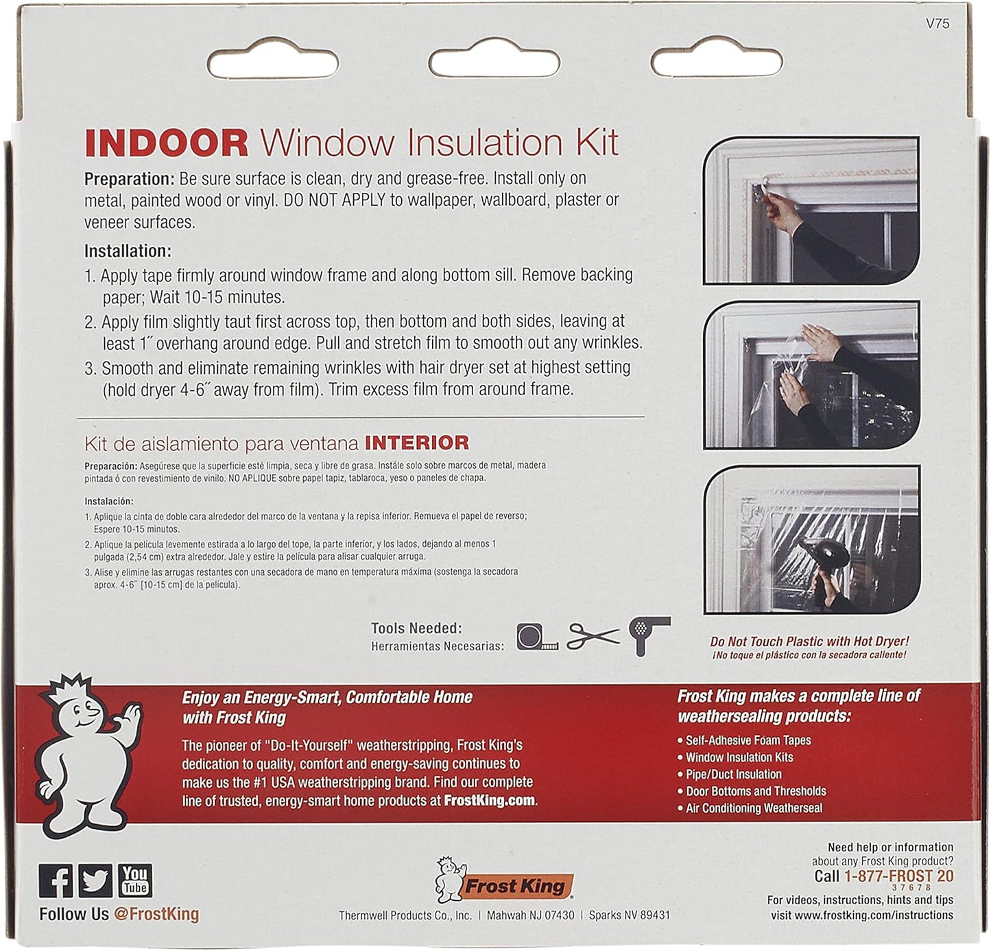 Frost King V83M Heavy Duty Indoor Shrink Window Kits, 42" X 62" X 1.5 MIL, 1-Pack