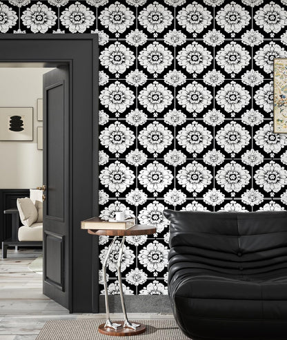 BOKEBEVE Leaves Contact Paper Floral Wallpaper Stick and Peel Boho Damask Wall Paper for Liner Drawer Cabinet Backsplash Renter Friendly Waterproof 17.5 x 118In