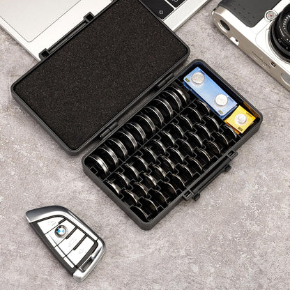 KIWIFOTOS 27 AA + 35 AAA Combo Battery Case Set with Tester | 62 PCS AA AAA Battery storage, Pegboard compatible, Wall Mount Battery Organizer Dispenser, magnetic tester, no‑assembly