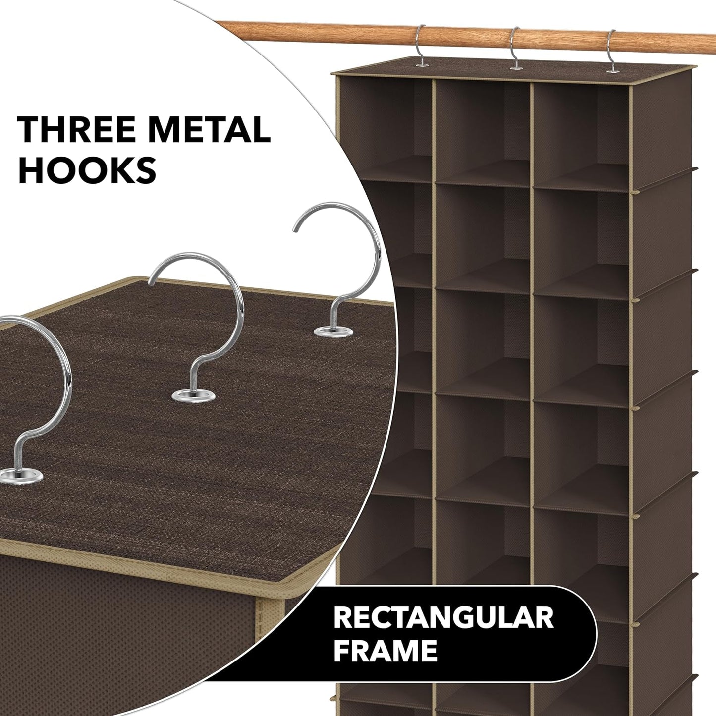 Simple Houseware 24 Section Shelves Hanging Shoes Organizer Holder for Closet, Gray