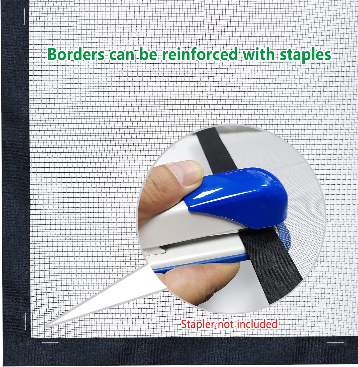 Window Screen DIY Hook and Loop Edging Tape for Net Mesh Screen Self Adhesive Edging Strips (20'Black)