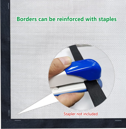Window Screen DIY Hook and Loop Edging Tape for Net Mesh Screen Self Adhesive Edging Strips (20'Black)