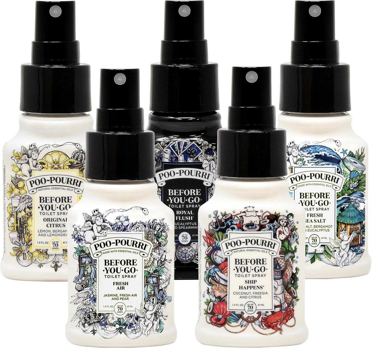 Poo-Pourri Before-You-Go Toilet Spray, Bamboo Rain, 2 Fl Oz, Up to 100 Uses, Bathroom Odor Deodorizer with Essential Oils for Home or Work, Travel Essentials, TSA Approved Size, Bamboo & Fresh Grass