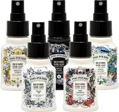 Poo-Pourri Before-You-Go Toilet Spray, Bamboo Rain, 2 Fl Oz, Up to 100 Uses, Bathroom Odor Deodorizer with Essential Oils for Home or Work, Travel Essentials, TSA Approved Size, Bamboo & Fresh Grass