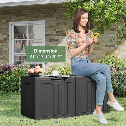 Outdoor Storage Box, 31 Gallon Resin Deck Boxes Outdoor Waterproof For Patio Furniture, Garden Tools, Pool Supplies, Lockable And UV Resistant (Rattan Gray)