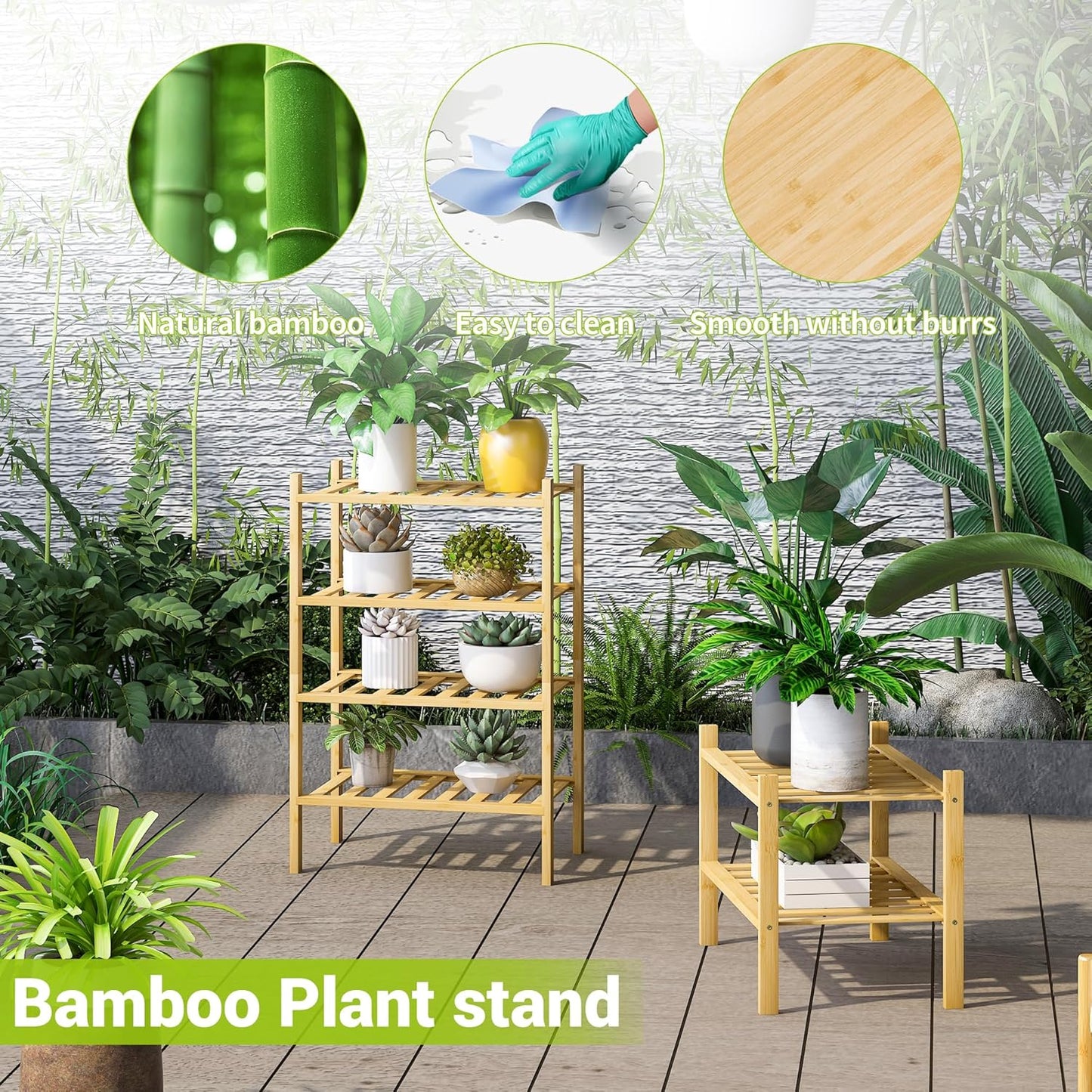BMOSU 2-Tier Bamboo Small Shoe Rack Premium Stackable Shoe Shelf Storage Organizer for Hallway Closet Living Room Entryway Organizer (Black Bamboo)