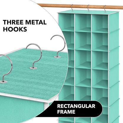 Simple Houseware 24 Section Shelves Hanging Shoes Organizer Holder for Closet, Gray