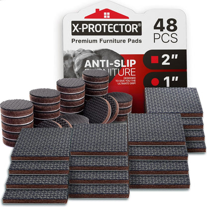 X-PROTECTOR Non Slip Furniture Pads – 12 Premium Furniture Grippers 3"! Best SelfAdhesive Rubber Feet Furniture Feet – Ideal Non Skid Furniture Pad Floor Protectors – Keep Furniture in Place!