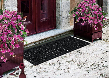 A1HC Outdoor Doormat, Natural Rubber, 18" x48”, Ideal for Outside entryway,Dirt Shoe Scraper,Heavy Duty Door mat for Indoor Outdoor,Rug Mats for Entry,Patio, Welcome Mats