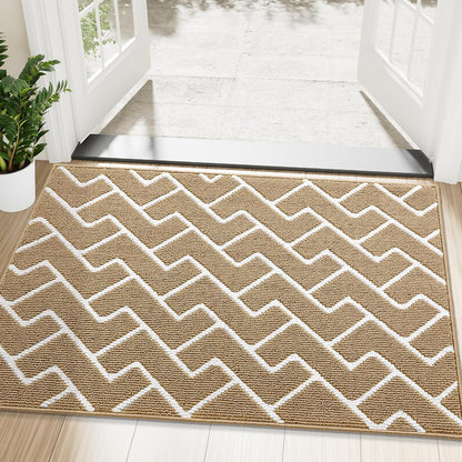 OLANLY Front Door Mat, Non-Slip Rubber Backing, Dirt Resistant and Absorbent, Washable, Easy to Clean Low-Profile Indoor Doormat for Back Door, Entryway, Inside Entrance, 32x20, Grey
