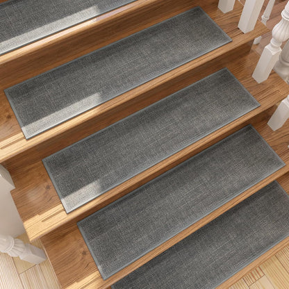Stair Treads Carpet 4 pcs for Wooden Steps with Non Slip Rubber Backing, 100% Polyester Soft Stairs Resistant Indoor Skid Runner Safety Rugs for Kids Elders and Pets 30" * 8" (Dark Gray)