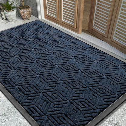 Yimobra Doormat Outdoor Entrance 29.5x17, All-Weather Waterproof Outdoor Mats for Front Door, Non Slip Welcome Door Mat for Patio Proch Outside Entryway Indoor, Black