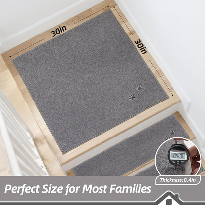 BEQHAUSE Stair Treads for Wooden Steps 28inX9in, Non Slip Carpet Stair Treads Indoor Stair Runners Machine Washable, Soft Stair Rugs Mat Surface Polyester TPE Backing, 4pcs, Charcoal