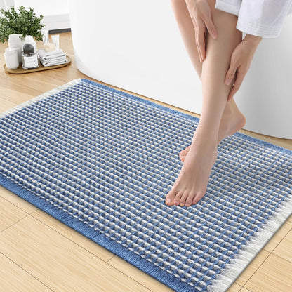 Smiry Waffle Bath Mat 30x20, Extra Soft Absorbent Bathroom Rugs, Non Slip Machine Washable Quick Dry Bath Rugs for Bathroom Floor, Tub, Shower, Home Decor Accessories, Brown