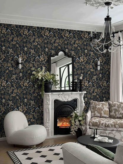 Dimoon 17.3" X 78.7" Peel and Stick Wallpaper Floral Contact Paper Boho Beige White Renter Friendly Natural Wall Paper Waterproof Removable Self Adhesive Wallpaper for Bedroom Livingroom Vinyl Roll