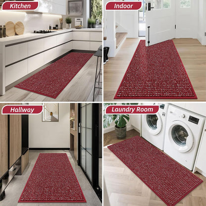 BEQHAUSE Dirt Trapper Door Mat 20" x 32", Non-Slip Washable Doormats Entrance Mat, Dirt Resistant and Absorbent Welcome Mat, Low Profile Floor Mats for Front Back Door and Entryway, Beige
