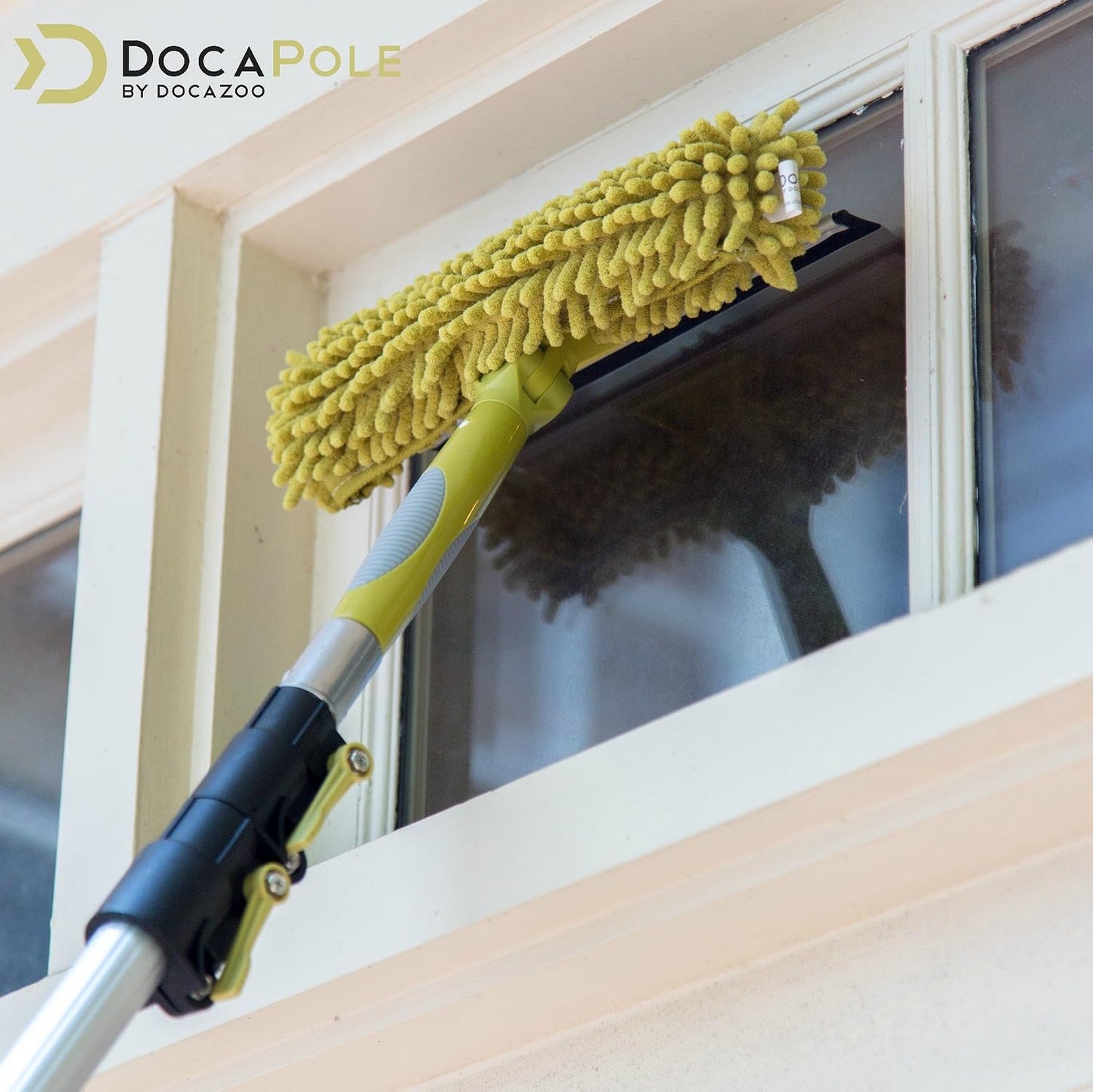 DOCAZOO DOCA Telescoping Pole 7-28 Ft - Extension Pole for Cleaning, Feather Duster, Window Washing Kit, Paint Roller, Window Squeegee - High Reach Extendable Kit for Indoor & Outdoor - Pole Only
