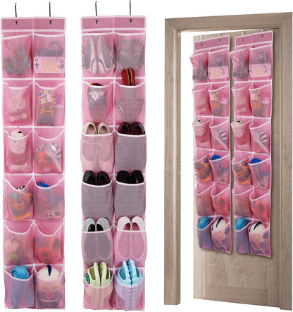 GOMAJI 2PK 12 Large Pockets Over Door Hanging Shoe Organizer