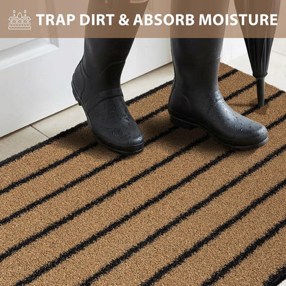Outdoor Front Door Mat 32" x 48", Dirt Trapping Outside Entrance Rug, Non Slip Shoe Scraper, Heavy Duty Commercial Rug for Patio, Garage, Traffic Area, Office, Roll Packing