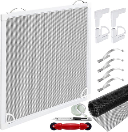 Window Screen Frame Kit 48inX48in Fiberglass Window Screen Replacement Kit Includes Full Set of Tools Suitable for Windows，Framed Mesh Replacement Window Screens, Home, Patio