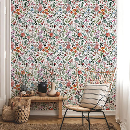 Simon&Siff Floral Peel and Stick Wallpaper, 17.3" x 120" Self Adhesive Wallpaper Boho Flower Kitchen Cabinets Furniture Decorative Renter Friendly Wall Paper