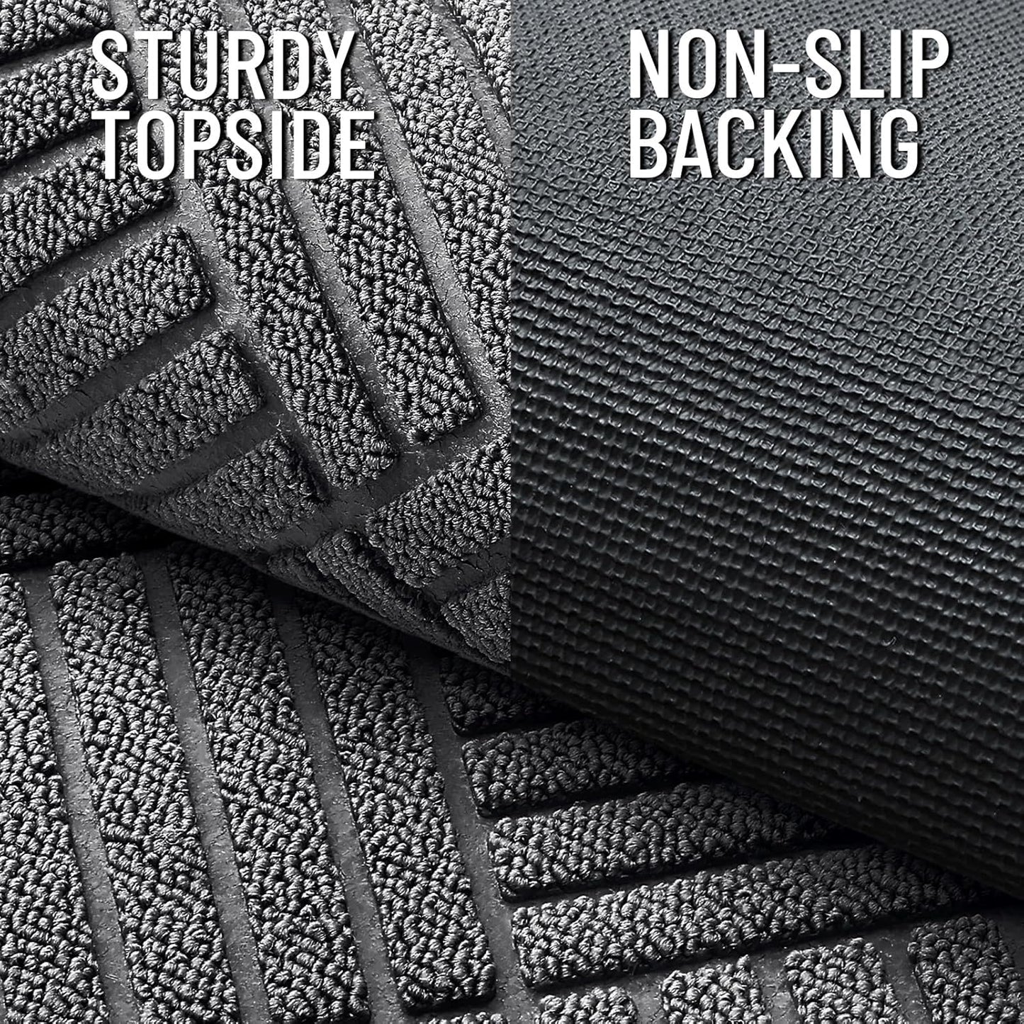 OLANLY Front Door Mat Outside Entrance 29.5x17, Absorbent, Heavy Duty Sturdy Natural Rubber Doormat Indoor Outdoor, Stain and Fade Resistant, Non-Slip Low Profile Floor Mat for Entryway, Grey Diamond