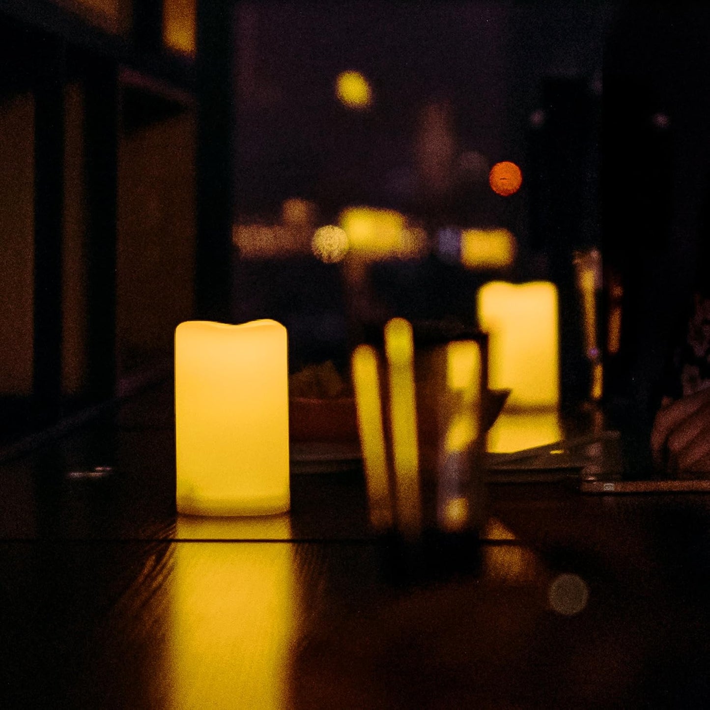 Outdoor Waterproof Battery Operated Flameless LED Pillar Candles with Remote Timer Flickering Electric Plastic Resin Decorative Lights for Xmas Christmas Wedding Party Decorations Gifts Supplies 3 PCS