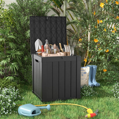 ROJIK 55Gal Outdoor Storage Box Waterproof Deck Box | Heavy-duty UV-resistant resin, space-saving for balcony/patio, stores cushions/tools/pool gear, lockable lid as table/bench