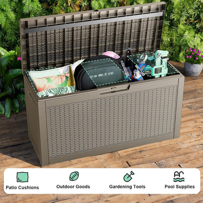 50Gal Outdoor Storage Box Anti-Theft Delivery Box Lockable Deck Box | Heavy-duty UV & weatherproof resin for secure parcel drop, patio cushion storage, garden tools & porch package organization