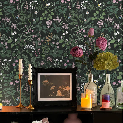 Dimoon 17.3" X 78.7" Peel and Stick Wallpaper Floral Contact Paper Boho Beige White Renter Friendly Natural Wall Paper Waterproof Removable Self Adhesive Wallpaper for Bedroom Livingroom Vinyl Roll