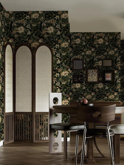 Dimoon 17.3''x78.7'' Peel and Stick Wallpaper Floral Cute Contact Paper Vintage Village Country Cottage Wallpaper Farmhouse Yellow Beige Renter Friendly Geometry Waterproof Embossed Kitchen Bedroom