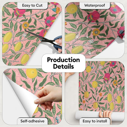 17"x118" Peel and Stick Wallpaper for Renter Friendly, Removable Wallpaper Peel and Stick, Self-Adhesive Textured Contact Paper for Walls, Cabinets, Countertops(Morning Song of Flowers)