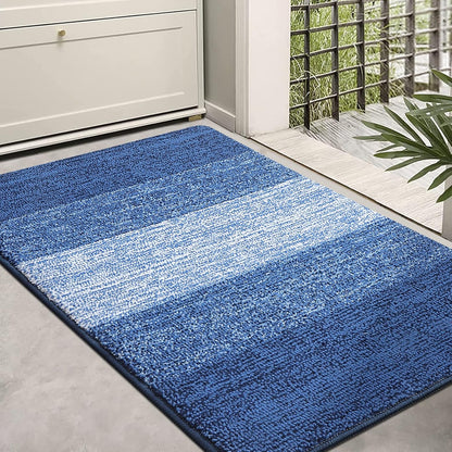 Kitinjoy Indoor Outdoor Door Mat, 32x20 Non-Slip Absorbent Dirt Trapper, Low-Profile Washable Inside Entrance Front Floor Mat, Sturdy Soft Entry Doormats for Entryway, Grey