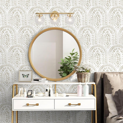 EeeComing Peel and Stick Wallpaper Boho Modern Wall Paper Peel and Stick Removable Contact Paper Self Adhesive Wallpapers for Bedroom and Bathroom Wallpaper Cabinet Shelf Liner Vinyl 118.1 "x17.3