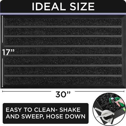 ubdyo Extra Durable Door Mat - Dirt Trapping Outdoor Welcome Mats - Non-Slip Outdoor Indoor Entrance - Low Profile Front Doormat (30" x 17", Bright Brown)