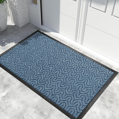 Yimobra Front Door Mat Outside Entrance 29.5x17, Waterproof Heavy Duty Outdoor Mats for Front Door, Non Slip Rubber Entry Mat for Garage Patio Indoor, Grey