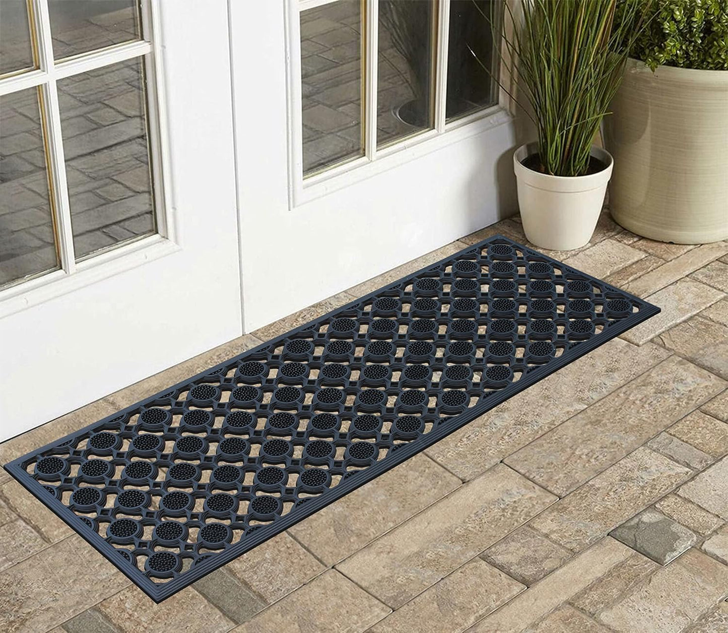 A1HC Outdoor Doormat, Natural Rubber, 18" x48”, Ideal for Outside entryway,Dirt Shoe Scraper,Heavy Duty Door mat for Indoor Outdoor,Rug Mats for Entry,Patio, Welcome Mats