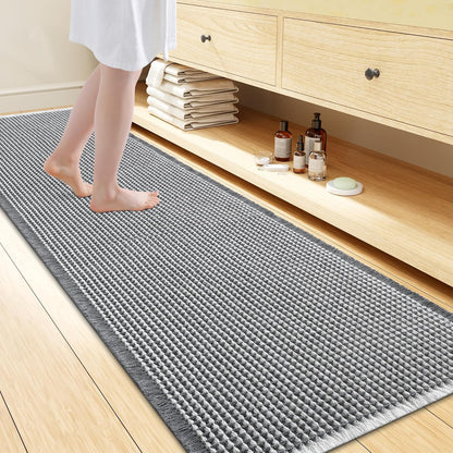 Smiry Waffle Bath Mat 30x20, Extra Soft Absorbent Bathroom Rugs, Non Slip Machine Washable Quick Dry Bath Rugs for Bathroom Floor, Tub, Shower, Home Decor Accessories, Brown