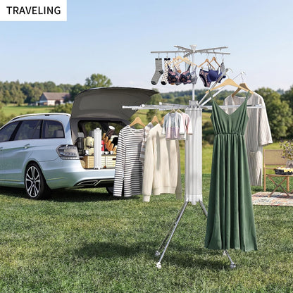 RFOUO Wall Mounted Clothes Drying Rack Tripod,Foldable Drying Rack,Wall Mounted Dryer Rack Clothing,Over The Door Drying Rack for Laundry Bedroom Household Aluminium