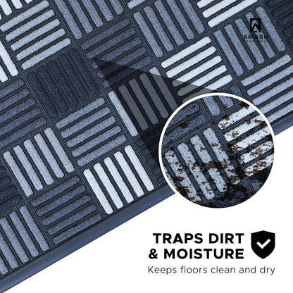Extra Durable, Superior Absorption, Front Door Mat for Outdoor & Indoor - Welcome Mat for Entryway, Entrance, Patio, Porch - Waterproof, Non-Slip Backing, Coarse Fibers (Scales,17x29)