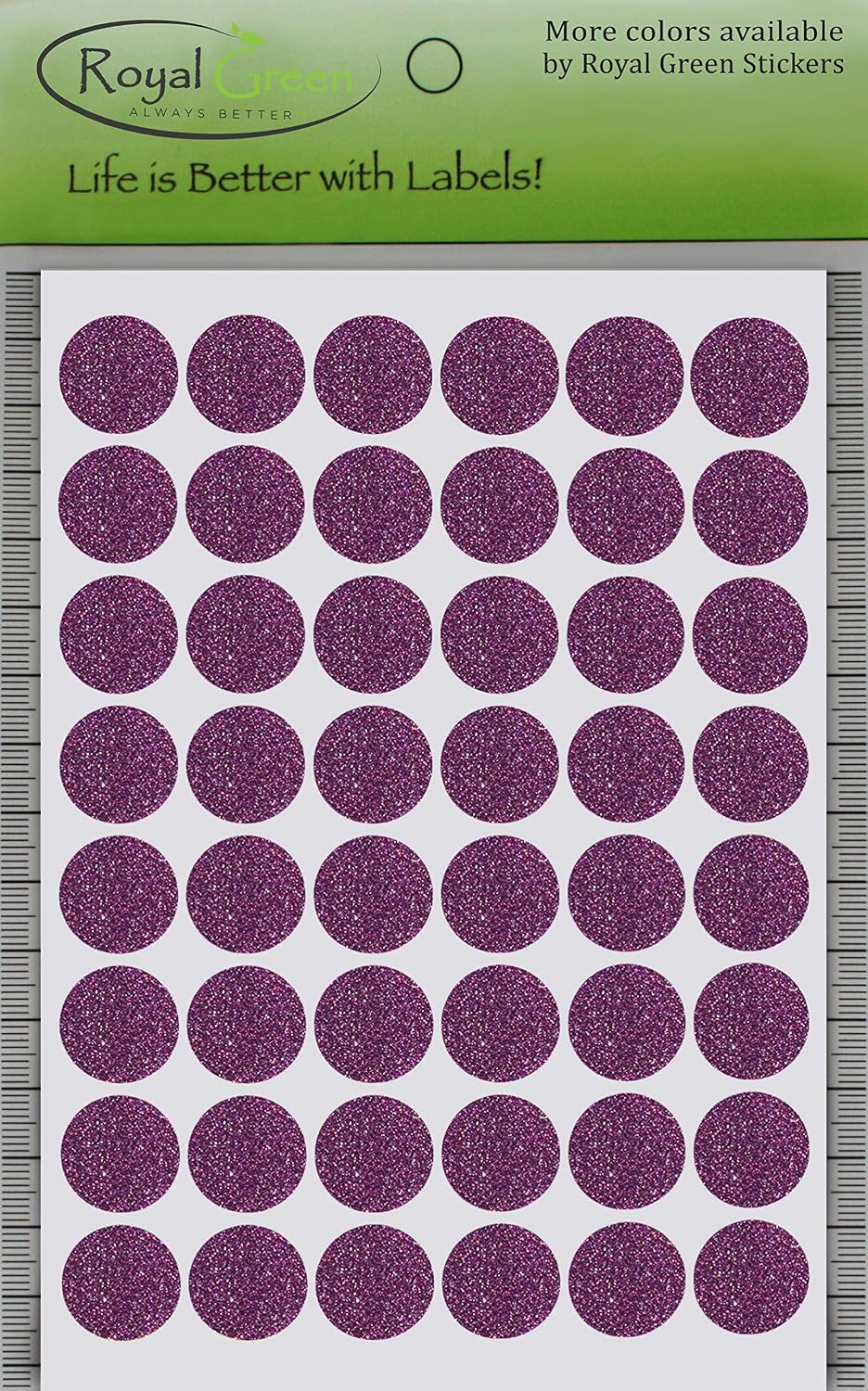 Royal Green Dot Sticker 11/16" Inch (17mm) Colored Labels in Purple - 2400 Pack - Colors A