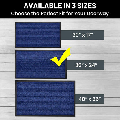 Sierra Concepts Front Door Mat Welcome Floor Mats - Entryway Indoor Outdoor Entrance Doormat, Patio, Porch, Muddy Shoe, Inside Outside Low Profile, 30x17 inches, 2-Pack Gray