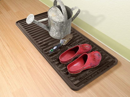 WeatherTech BootTray for Entryway - Durable Mat for Boots, Shoes, Traps Water and Dirt (16"x36") - Black