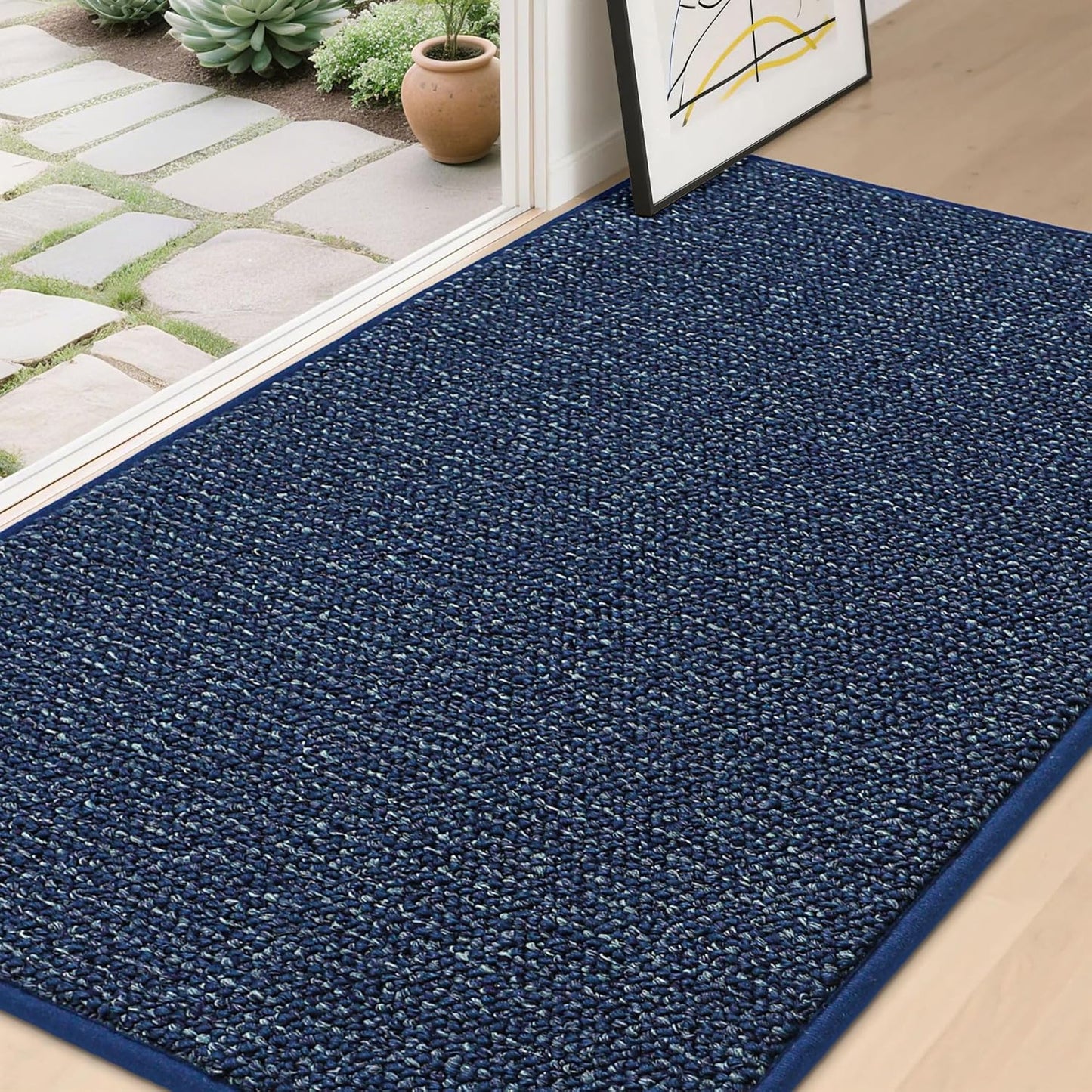 BEQHAUSE Dirt Trapper Door Mat 20" x 32", Non-Slip Washable Doormats Entrance Mat, Dirt Resistant and Absorbent Welcome Mat, Low Profile Floor Mats for Front Back Door and Entryway, Beige