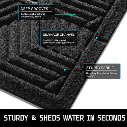 Yimobra Front Door Mat, All-Season Waterproof Outdoor Mat for Entrance with Drainage Holes, Heavy Duty Non-Slip Doormat for Garage Patio Entryway Indoor, 29.5x17, Red