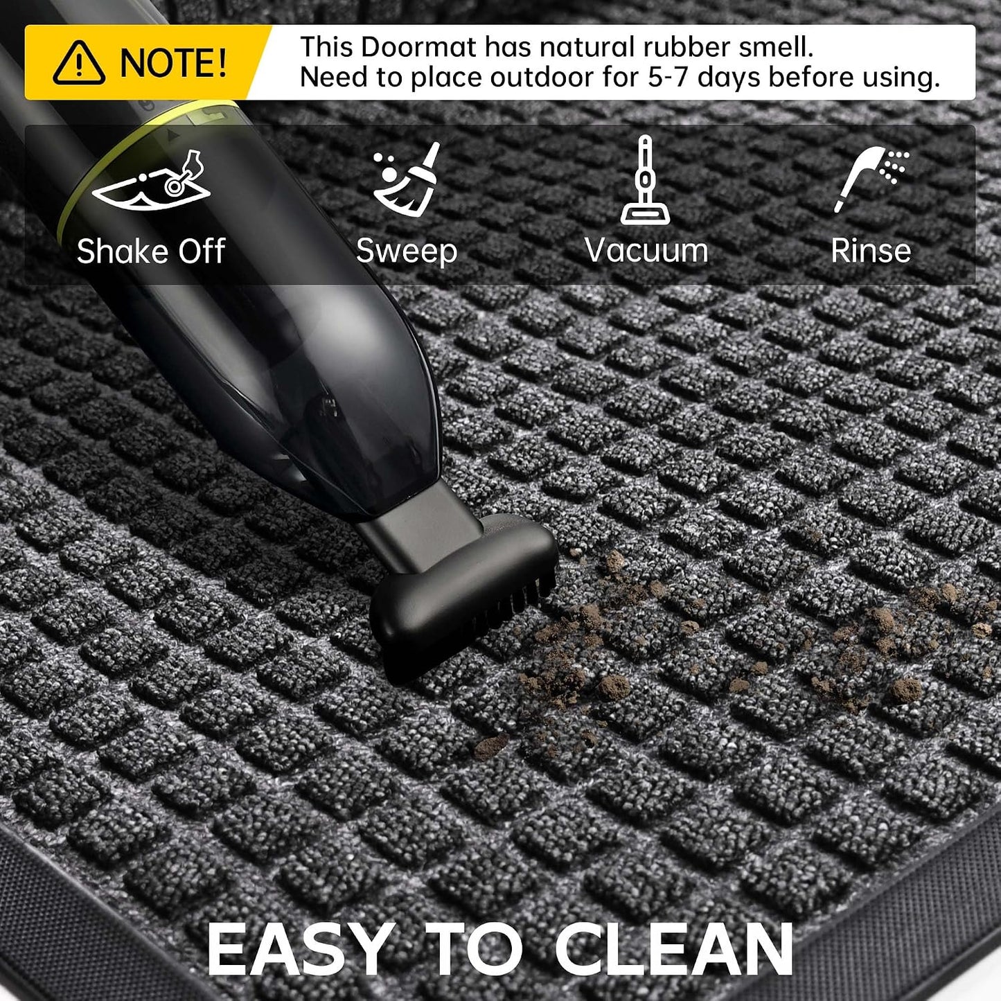 Front Door Mat Indoor Outdoor, 48" x 36" Non Slip Welcome Doormat for Entryway, Heavy Duty Low Profile Entrance Rug for High Traffic Areas, Patio, Outside Entry, Yard, Porch Waterproof